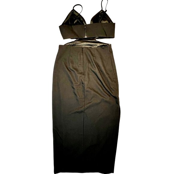 Bardot Women 8 Black Cutout Side Slit  Mob Wife Cocktail Evening Party Dress - Picture 13 of 16